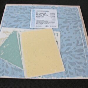 One Pkg Creative Memories Rugged Baby Boy Arrival Additions B-20 5 sheets of dou